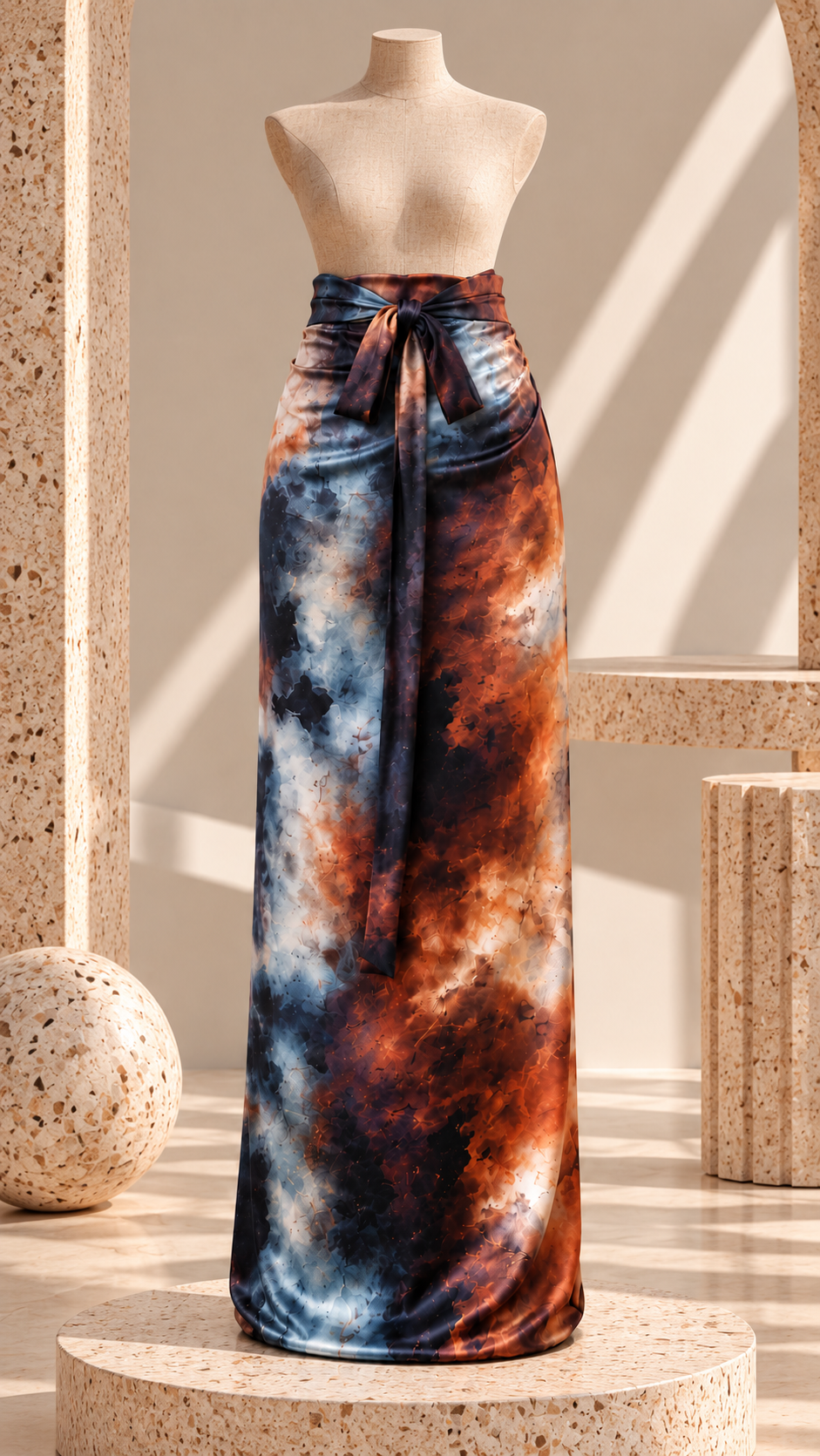 Pagne, foulard et son chouchou satiné