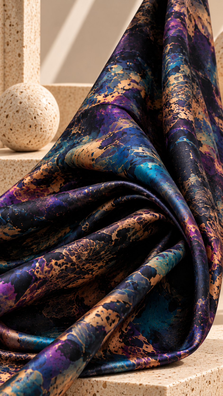 Pagne, foulard et son chouchou satiné